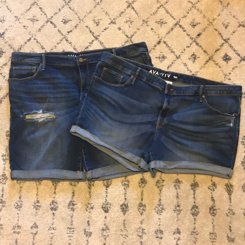 Ava & Viv 22W Bermuda Midi Jean Shorts Bundle Plus